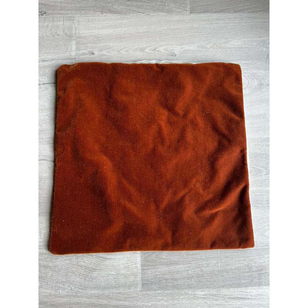 Crate & Barrel Pillow Cover 20X20 Faux Mohair Reversible Linen Burnt Orange Fall